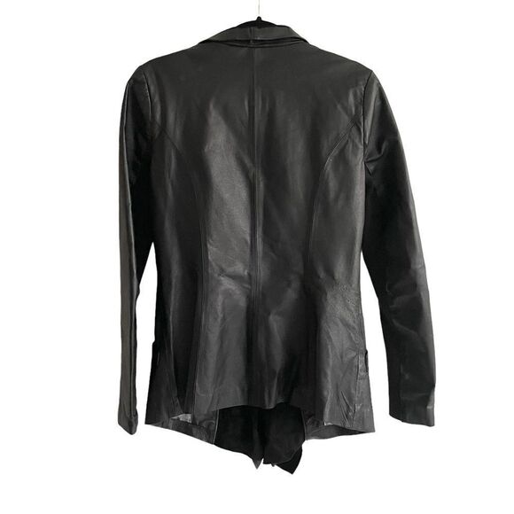 DANIER leather open front blazer jacket suede shawl collar black XS - Picture 7 of 15